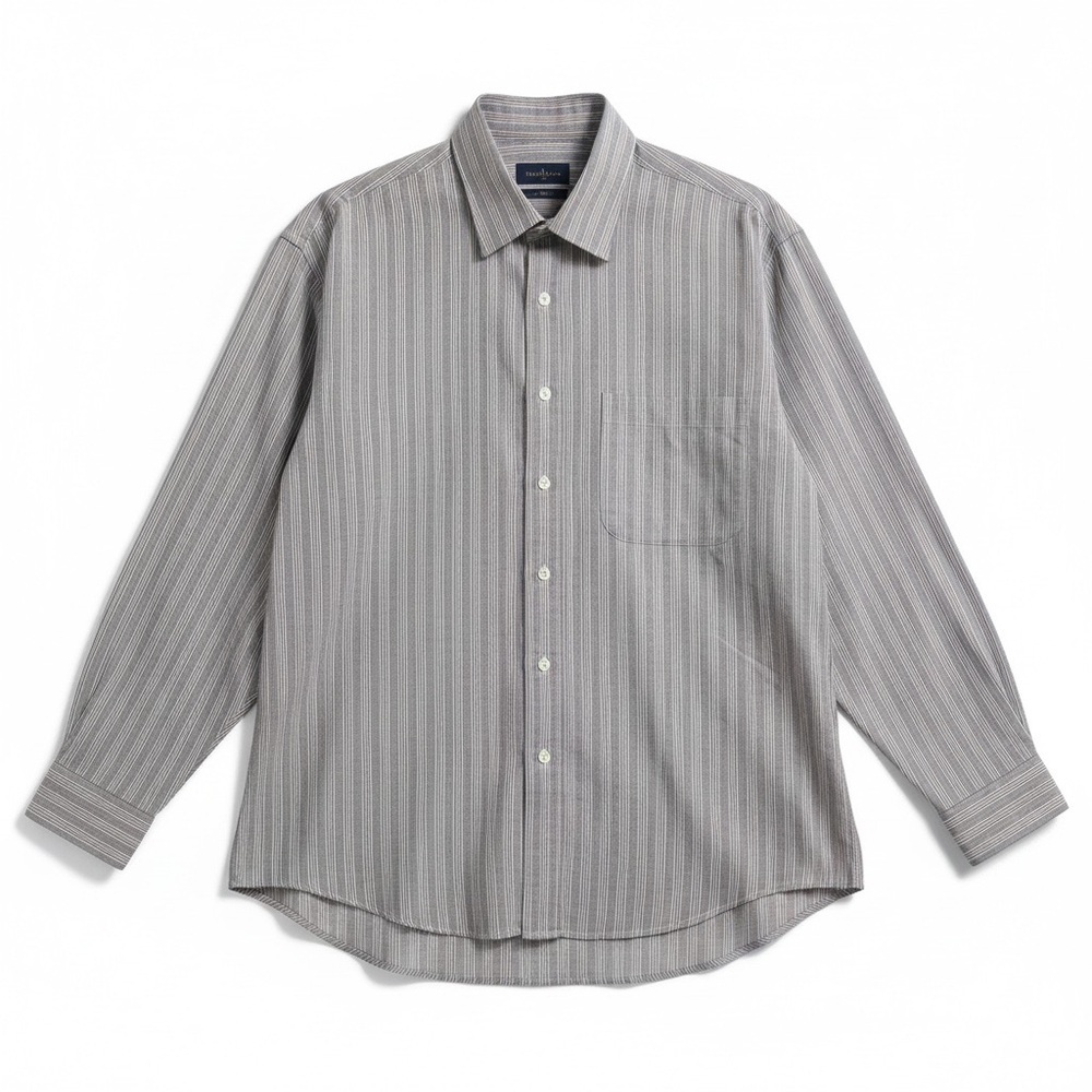 Valentino Men's Stripe  Button Up Shirt 17.5/36 Cotton